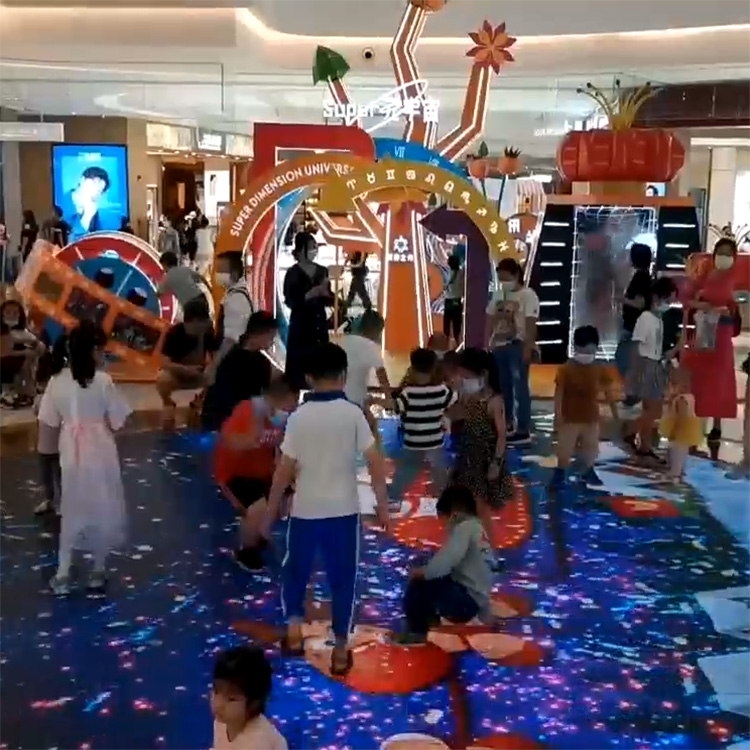 P3.91商场室内儿童玩乐体验LED圆形互动地砖显示大屏
