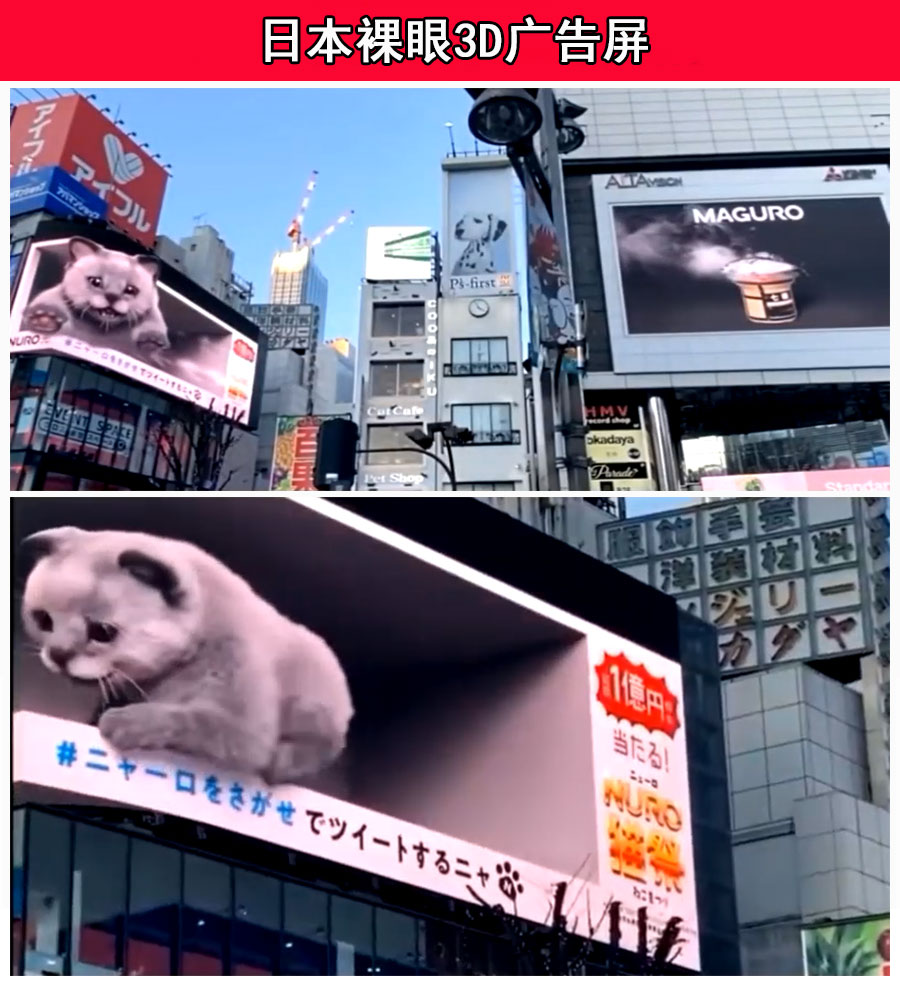 日本逼真视觉体验商场街道广场裸眼3D显示大屏(图1)